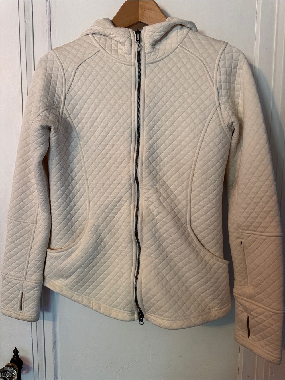 Quilted Cream Hooded Jacket - Exofficio